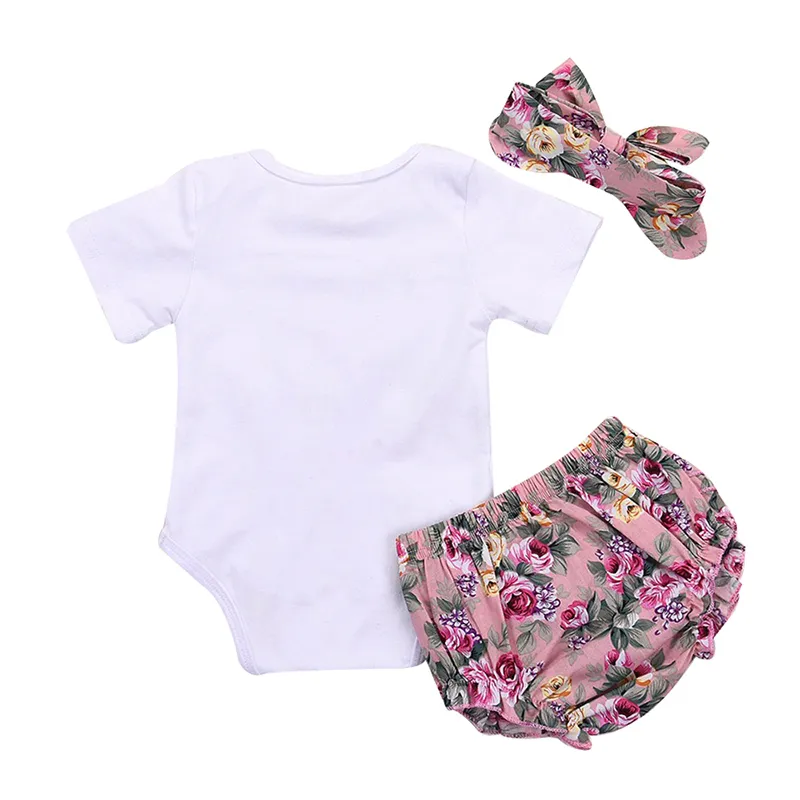아기 소녀 복장 옷 0-18m 아이들 여름 infantborn 유아 jumpsuit bodysuit + 바지 세트 220326