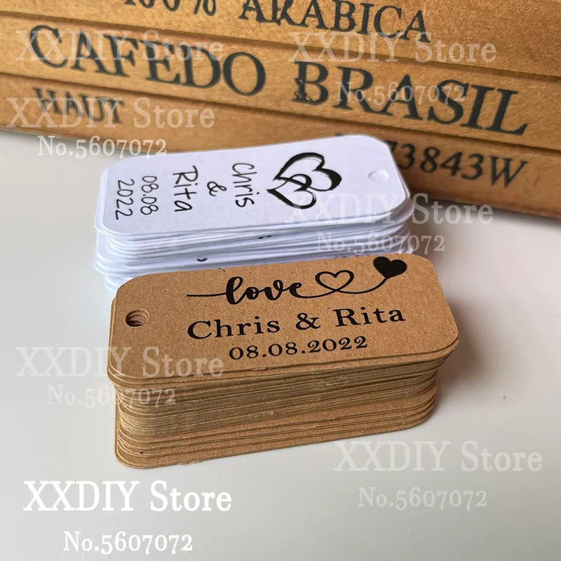 favor de casamento mini kraft personalizado nome personalizado data obrigado tags weding festa decoração favores 220613