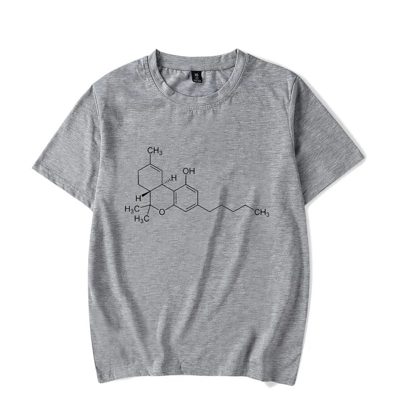 Thc esrar molekülü kısa kol tişört unisex cadde vintage gevşek aydınlık tişörtler moda hip hop 220611