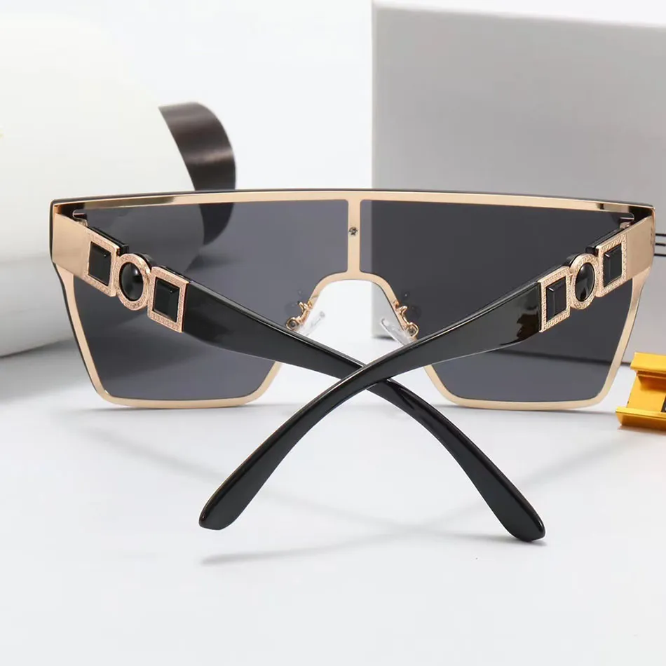 Tasarımcı Güneş Gözlüğü Kadın Moda Lüks Kadın Çok Sunglasse Web Adam Metal Kare Güneşlik Ayna Gözlükleri Çerçeve Mavi Basit 266E