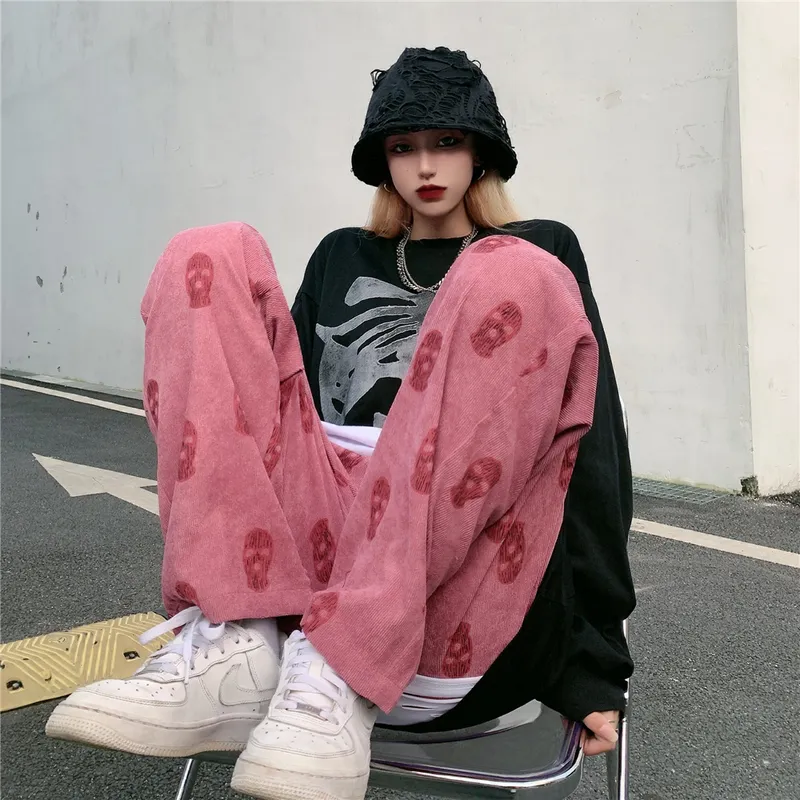 KOSAHIKI Punk Tie Dye Women Wide Leg Pants Casual Streetwear Japanese Trousers Harajuku Hip-hop s Sweatpants Baggy Pantalon 220325