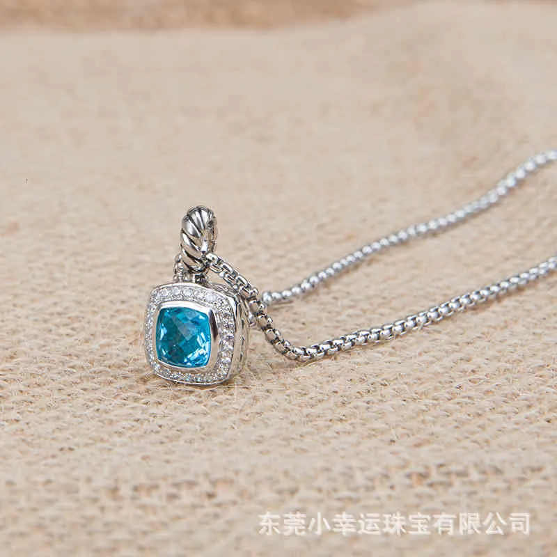 Ожерелья Dy Мужские дизайнерские ювелирные изделия Ожерелье Petite BlueTopaz Черный оникс Аметист Гранат Бриллиантовый кулон Высококачественные ювелирные изделия Women2390