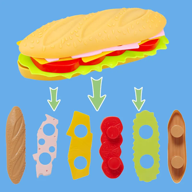 Enfants prétend la simulation alimentaire Toys Baby Play House Hamburger Dog Frenries Frises Kitchen Set Toys Fast Food Toys 220725