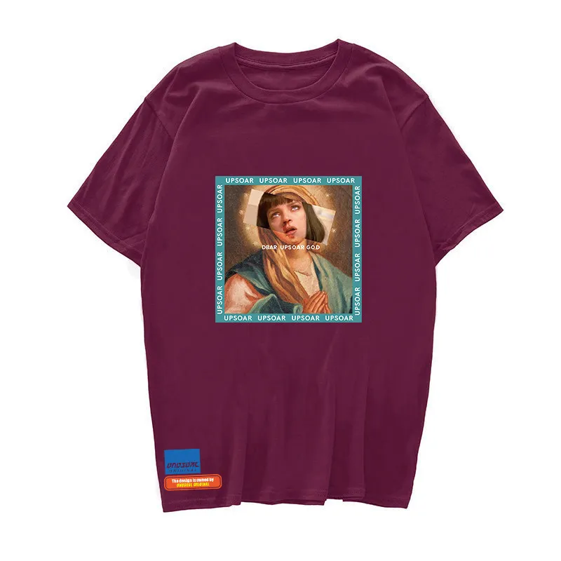 T-shirty Virgin Mary Men's Fundykowane krótkie rękawy Tshirty Summer Hip Hop Casual 100% bawełniane TEE TEES ADEES 220713