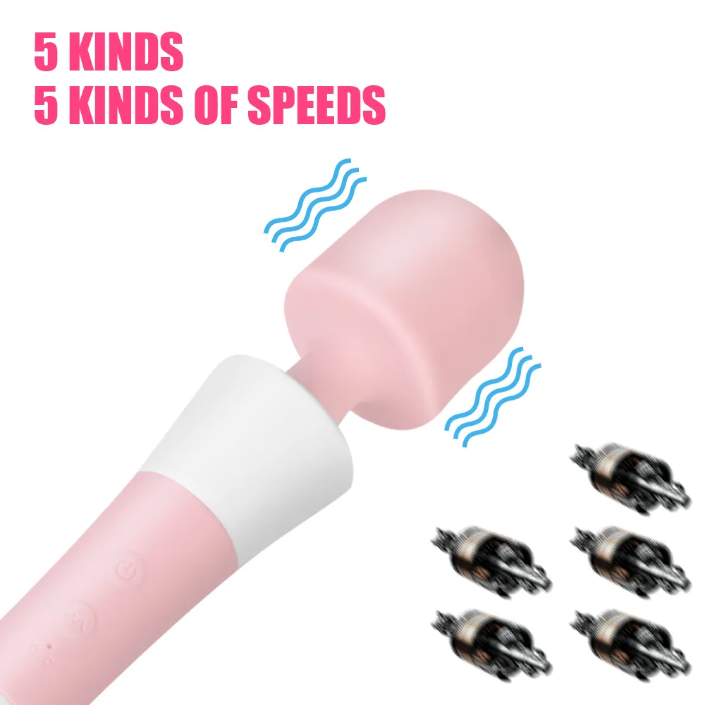 여성을위한 거대한 AV 스틱 강력한 진동기 G Spot Massager 10 Speed ​​5 Magic Wand Clitoris 자극기 성인 장난감