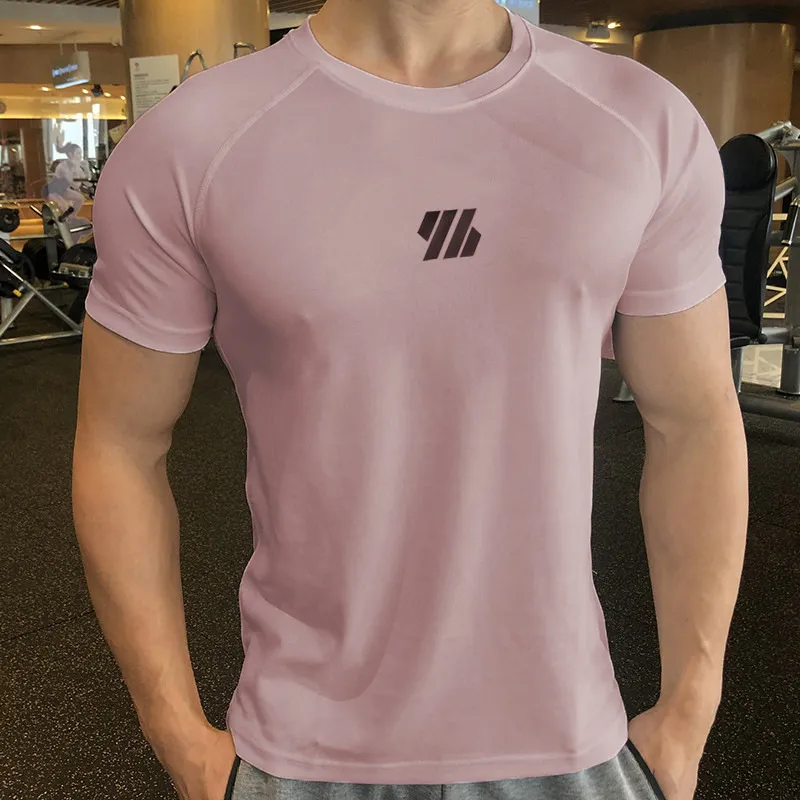 Men Tshirt Bodybuilding Muscle Short Sleeve Shirt Tights Quick Dry Workout GYM Basketball Sportswear Men Summer Clothing 220526