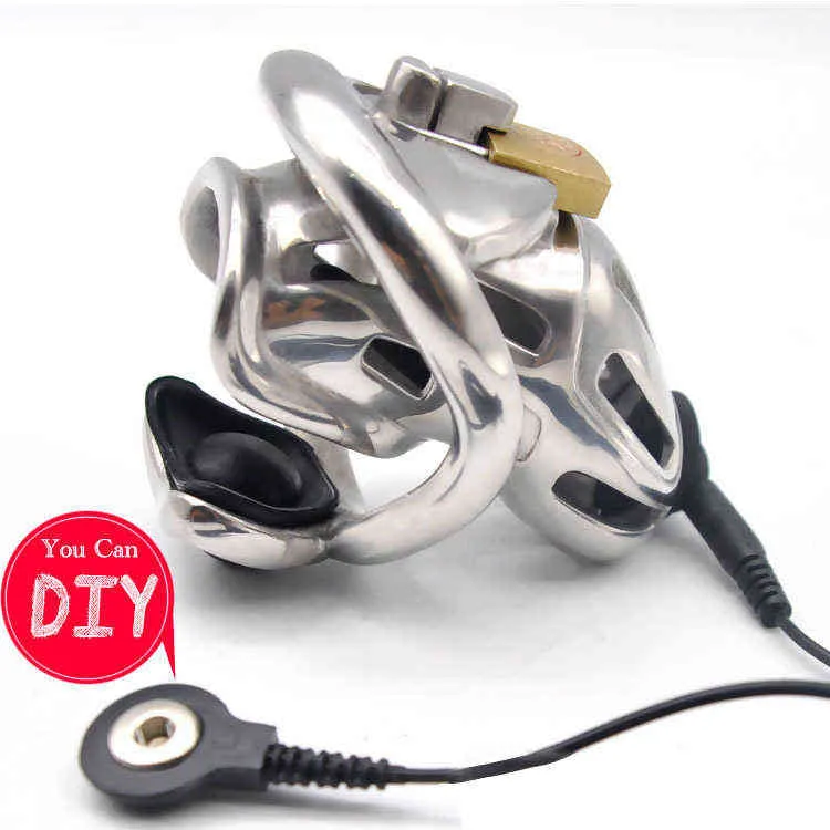 NXY Chastity Device Male Embedded Modular Self designed Stainless Steel Lock Cb6000s Electric Shock Cage 0416