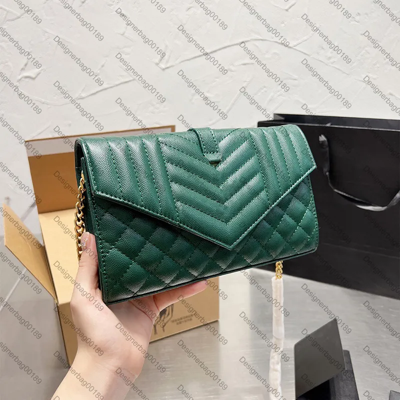 Zincir omuz çantası zarfı çapraz gövde çantaları kadın lüks tasarımcı deri çanta cüzdanı