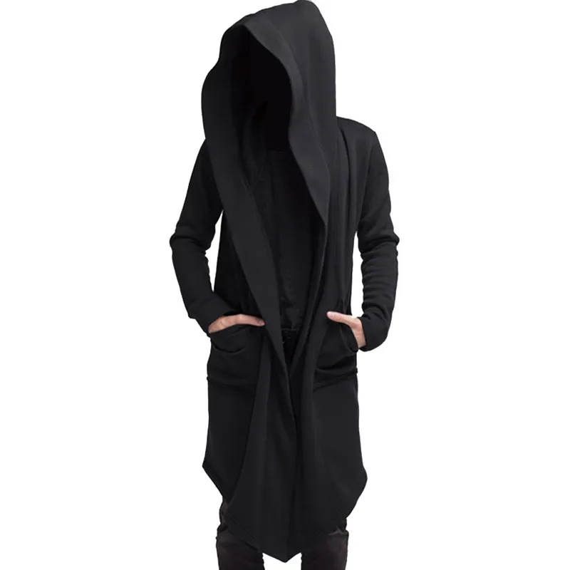 Robe à capuche pour hommes, manteau chaud avec poches amples, mode printemps, manches longues, décontracté, confortable, vêtements d'extérieur, 220805