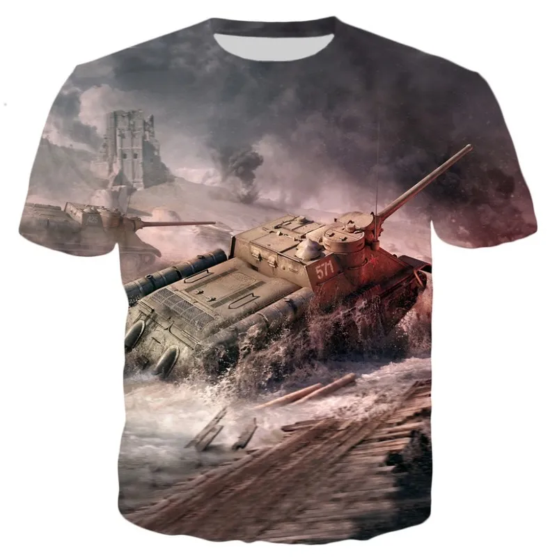 멋진 plstar cosmos 여름 패션 남자 S t 셔츠 게임 세계 탱크 패턴 3D 프린팅 wo 캐주얼 쿨 티셔츠 220623