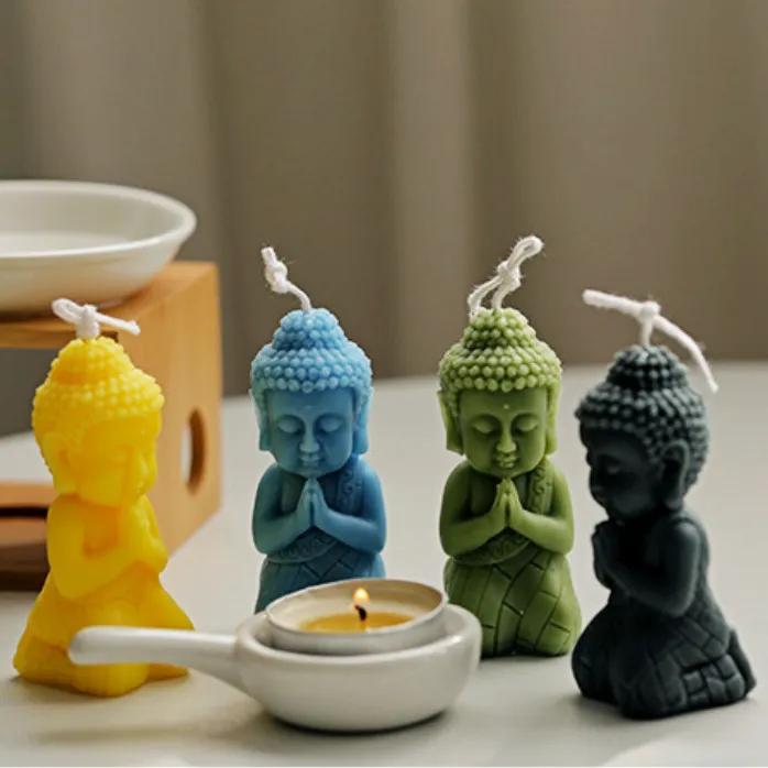 Guanyin Statue Silicone DIY Threefaced Buddha Candle Making Resin Soap Mold Gifts Craft Supplies Home Decor 220629