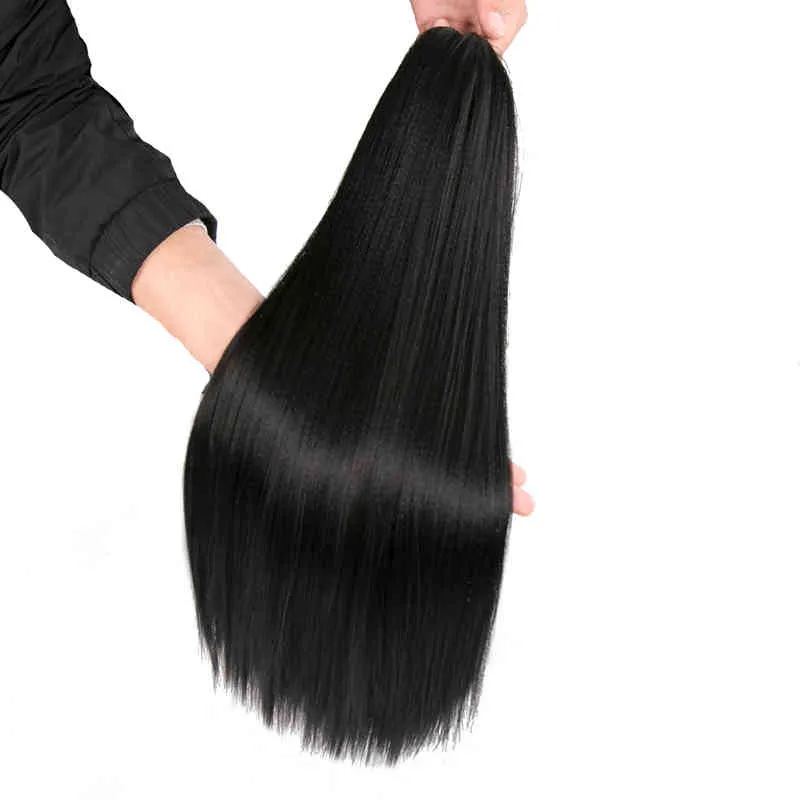 Yaki, прямые синтетические завязки для наращивания волос, хвостик, заколка для наращивания волос, шиньоны с резинкой, 20 дюймов, Dream Ice039s4755561