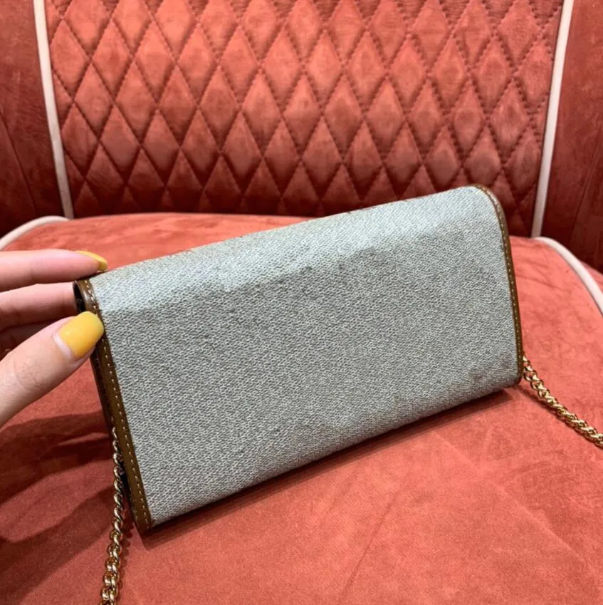 Luxurys tasarımcılar bayan cüzdan çanta deri çantalar hasp toon omuz moda debriyaj çantası mektup kadın zincirleri cüzdan çanta Tas225e