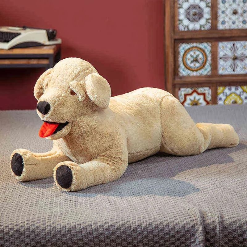 PC CMビッグサイズシミュレーションラブラドール犬おもちゃカワイイ動物人形充填ソフトピロー誕生日プレゼントギャールガールボーイズJ220704