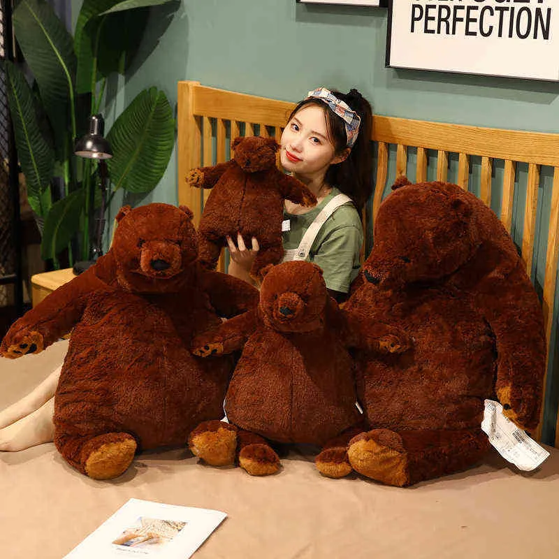 Pc Cm Soft Teddy Bear Peluche Marrone scuro Super Large Cuscino coccolone Cuscino animale Regalo di compleanno bambini J220704