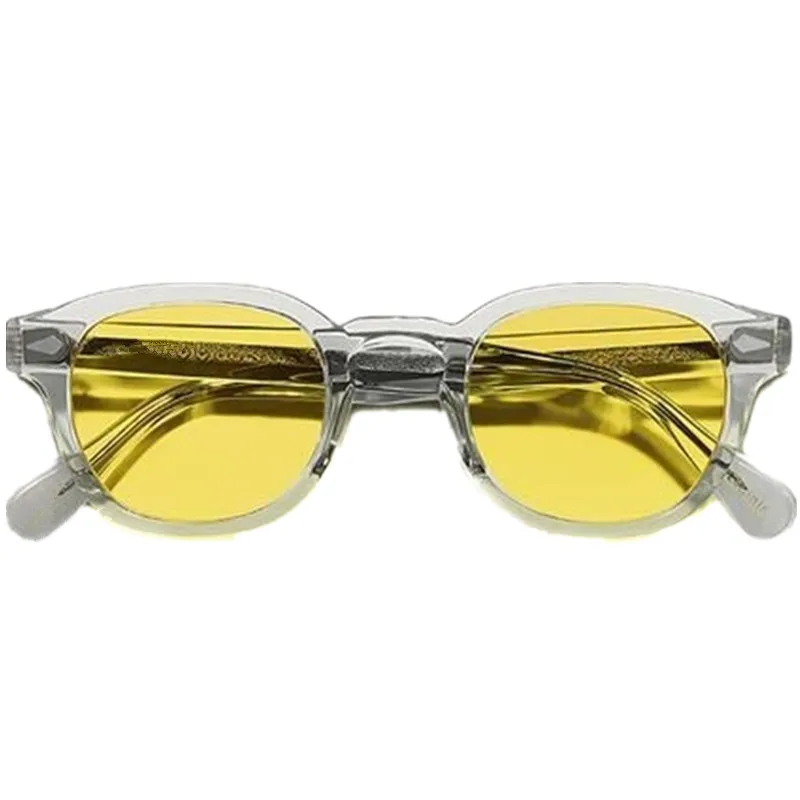 Desig Johnny Depp Kristal Gray Plank Güneş Gözlüğü UV400 Gözlük Polarize Ayna Lens Rahat Güvenlik Sürüş Occhiali Da Solfish209i