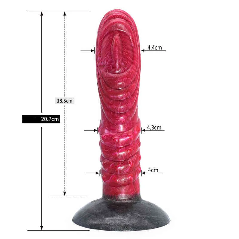 Nxy Consoladores Nuevo Lagarto Pene Simulación Especial Forma Líquida Silicona Adulto Diversión Grande para Hombres y Mujeres Anal Plug 0317