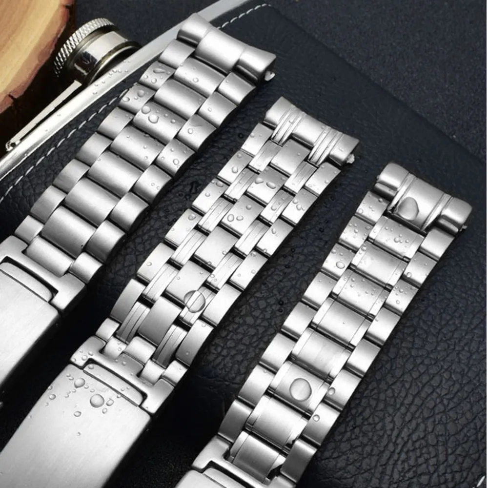 오메가 행성 해양을위한 금속 watchband 007 Seamaster 600 스트랩 남성용 브레이슬릿 시계 액세서리 스테인리스 스틸 워치 밴드