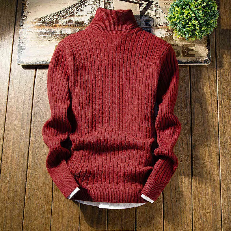 Autumn e Winter Men Sweater Slim Casual Juventude Simples Pure Knitting Basic Men Sweater Men Korean L220730