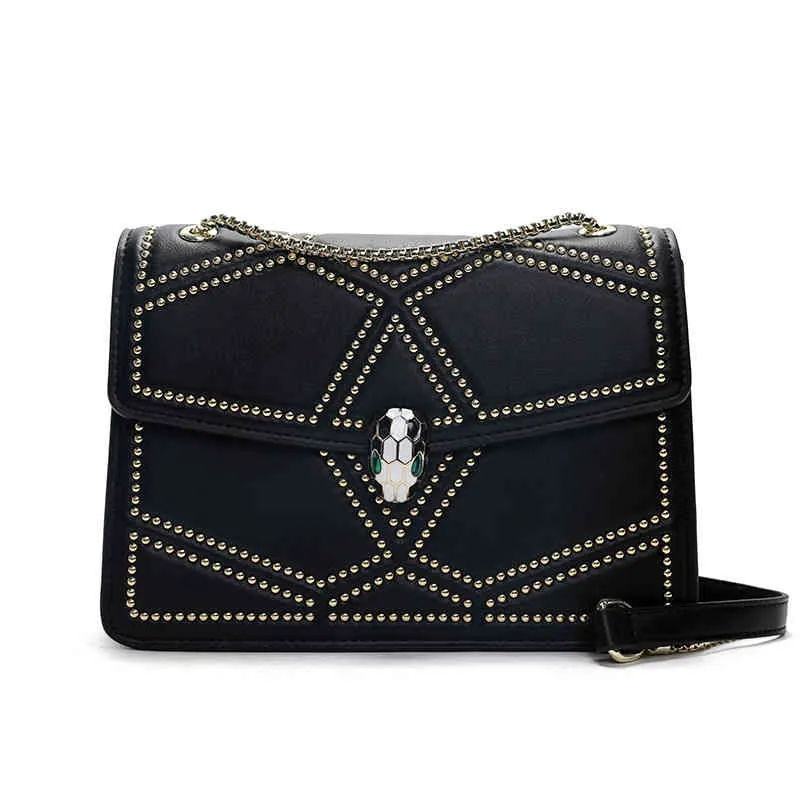Ladies Fashion Luxury Brand Tide Bag Wholesale Women's New Snakehead Texture One Shoulder Messenger Chain