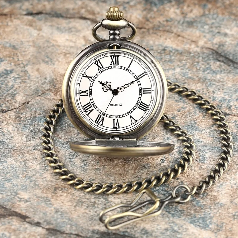 Creative Bronze / Silver / Gold Delated Scarved Shield Quartz Pocket Watch Analog Floral Rattan Pocketwatch Reloj de Madera 220701