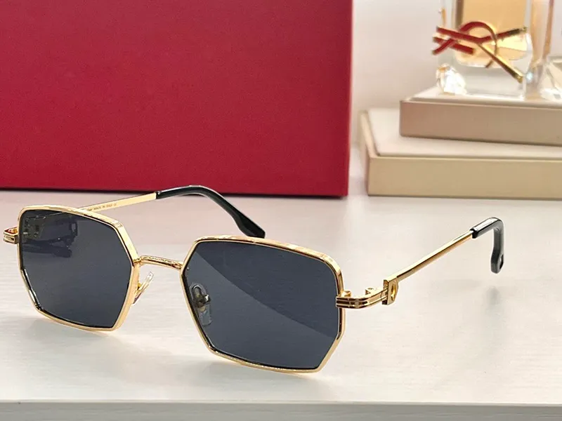 Lunettes de soleil de luxe pour hommes femmes lunettes en métal cadres dorés style d'été plaque rétro anti-ultraviolet plein cadre CT décoratif bon