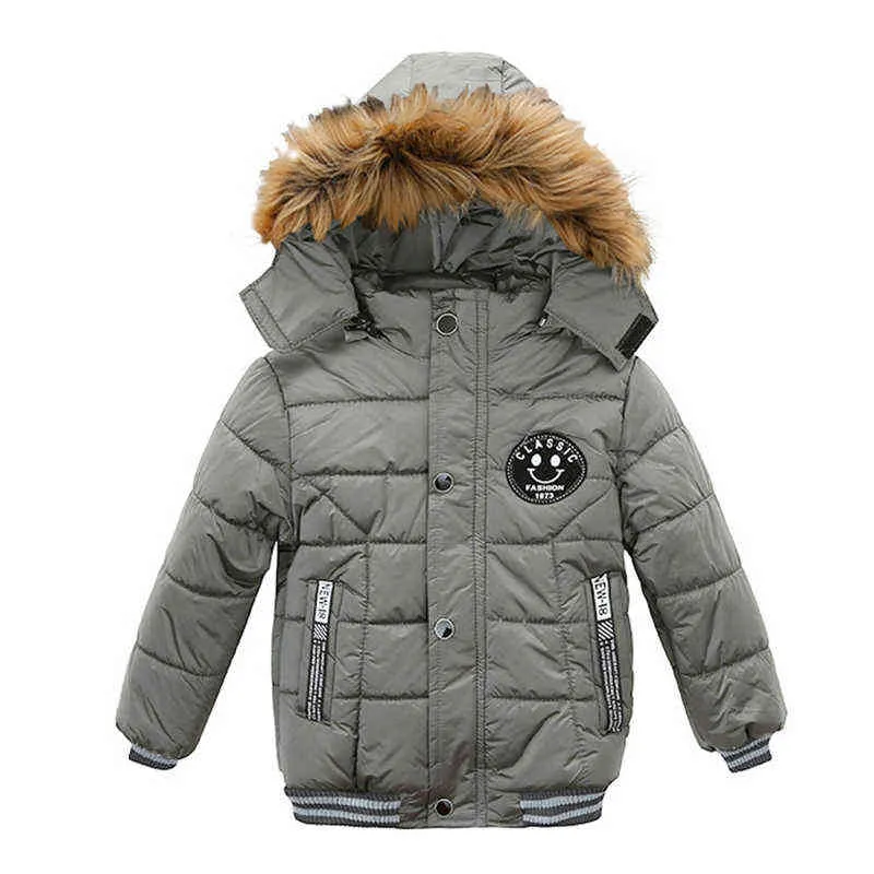 2022 Winter Boys Kurtka dla dzieci Kurtki Dzieci ciepły strój z kapturem gruba polarowa kurtka dla małego chłopca strój ubrania 2 3 4 5 6 y J220718