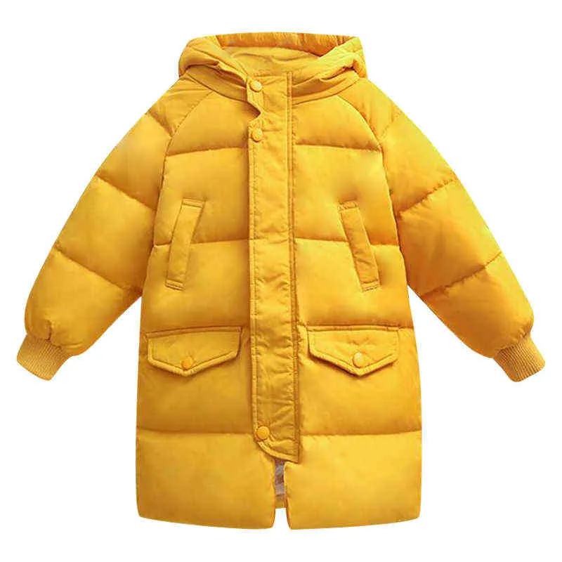 2022 nuova moda invernale bambini giacca ragazze bambini più giacca di velluto spesso grande giacca lunga vergine calda l'inverno freddo J220718