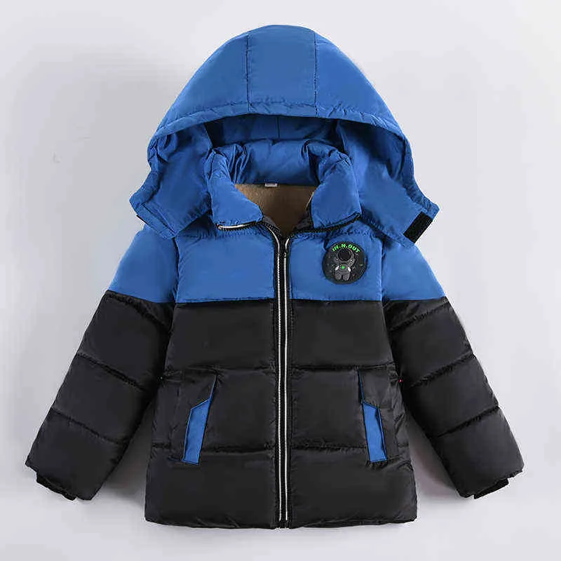 3 4 5 6 ans bébé garçons épais chaud hiver vestes 2022 nouvelle mode astronaute à capuche veste à glissière enfants cadeau d'anniversaire J220718