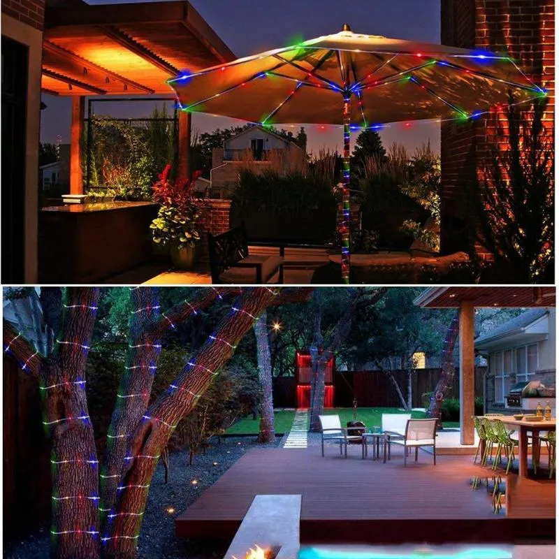 Cordas LED Modos 10m Arco-íris Tubo Fada Neon String Luz Garland Jardim Ao Ar Livre Natal Feriado Festa de Casamento Strip LightLED218e