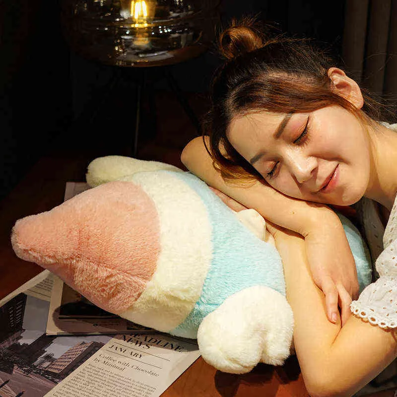 cm 채취 된 부드러운 아기 병 플러시 베개 Kawaii Angel Peluche 장난감 침대 침대 등받이 베개 장애 인형 어린이 소녀 선물 J220704