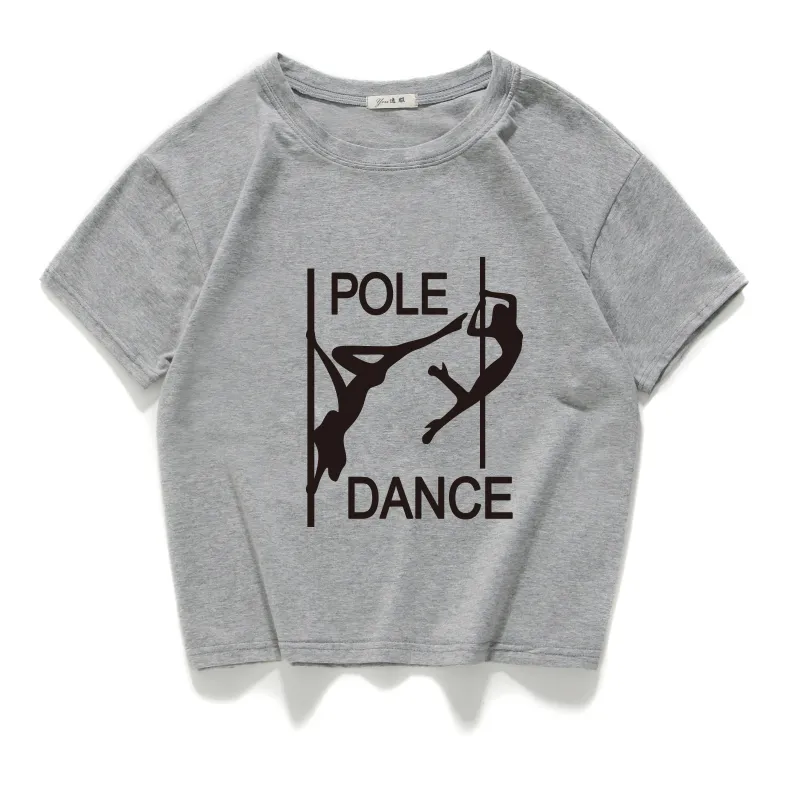 Pole dance gráfico divertido casual Mujer crop top 100% algodón Camiseta corta Mujer Camisetas Verano Mujer ropa harajuku 220321