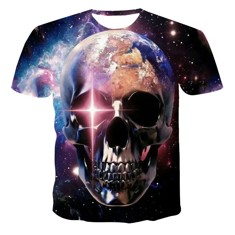 Лето 3 D футболка мужская одежда для мальчика детского черепа Смерть с коротким рукавом мода o geal wear wear Cool настраиваемая 110 6 XL 220623