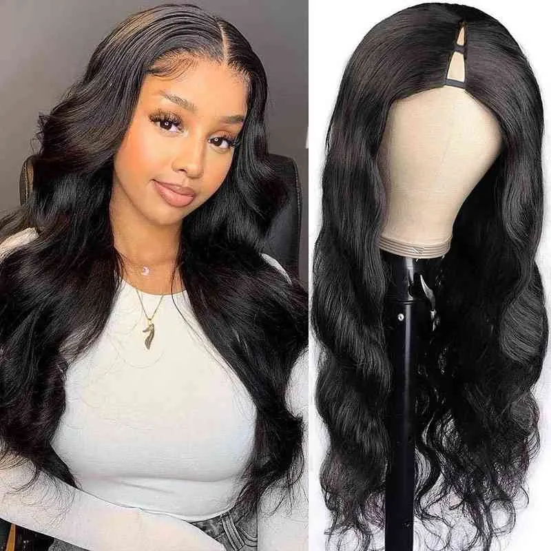V Part Wig Human Hair Body Wave 10-30Inch No Leave Out Upgrade U Glue & Suit Your Nature for Black Women 220609