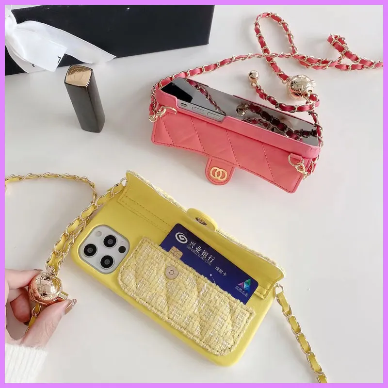 مصممي حالات Women Fashion للهواتف المحمولة لحالات iPhone Crossbody مع سلسلة سلسلة لـ 7 8 Plus XS XR 11 12 13 Pro Max D228105f