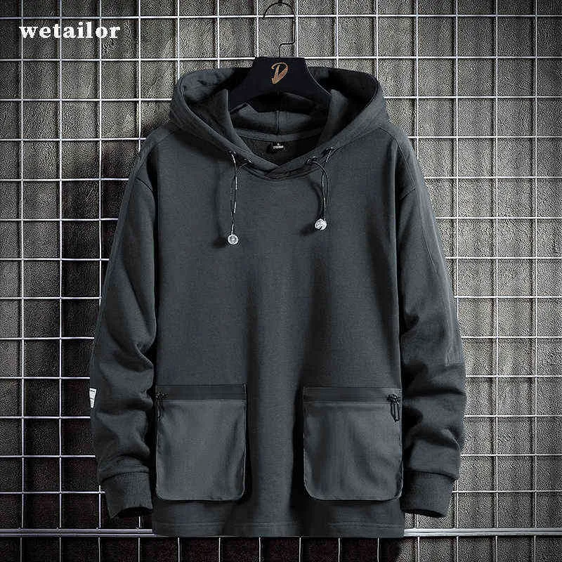 Hoodie MANNEN TRUI MANNEN kleurblocked Beste Kwaliteit 2020 Nieuwe modus sweatshirts hersen patchwork Japanse retro capucheed l220730