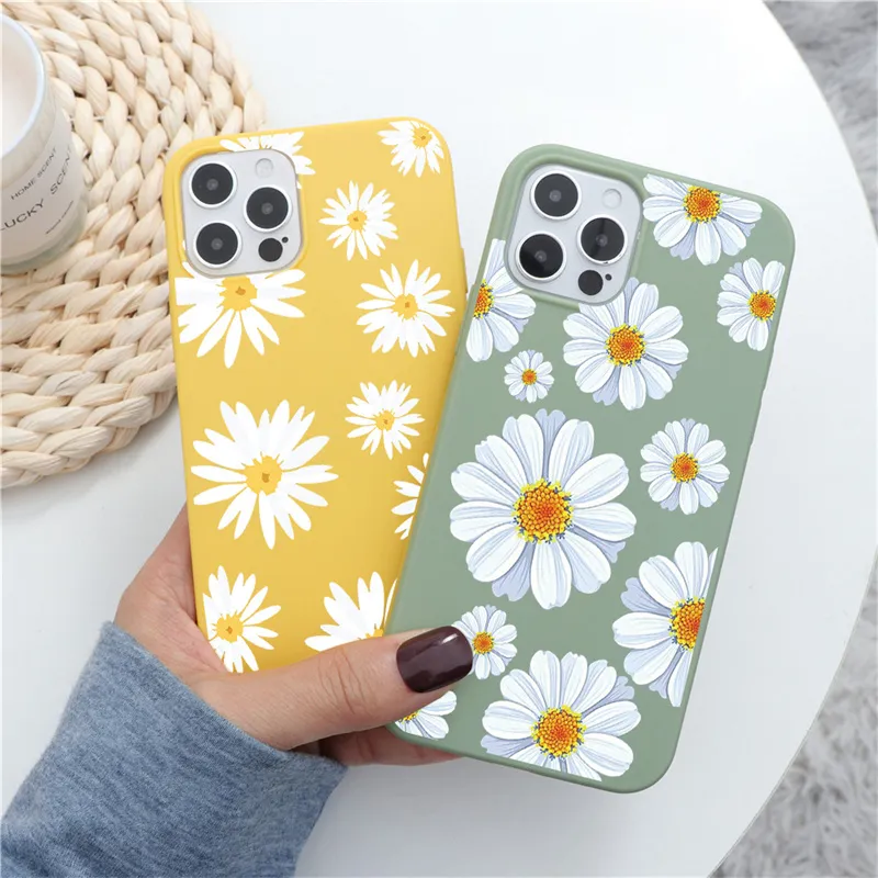 Xiaomi Mi için Daisy Yumuşak TPU Kılıfları 11 Lite Ultra 11i 10 8x A1 A2 CC9E POCO M3 K40 REDMI NOT 10S 9A 9 10 Pro Max Funda Bag