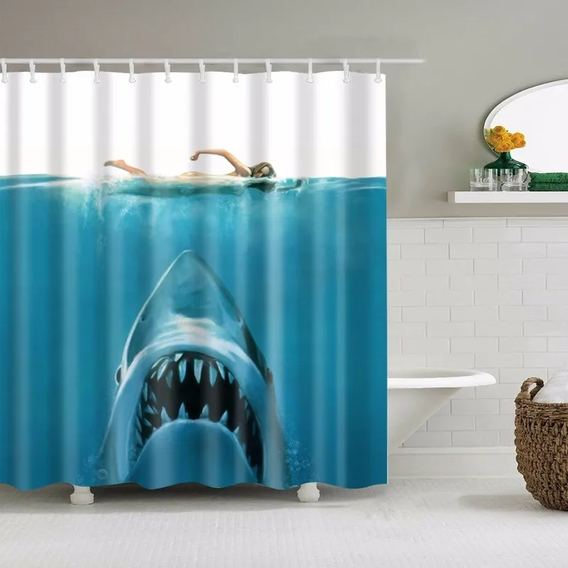 Animals Elephant Shark Octopus Deer Shower Curtains Bathroom Waterproof Polyester Curtain for Bathroom Shower 220517