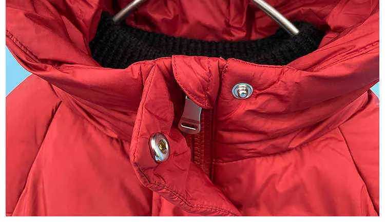 LZH 2022 NOWA Zimowa parka dla dzieci chłopców zagęszczone ciepłą białą kaczkę Down Jacket Casual z kapturem płaszcz z kapturem 1-6 lat J220718