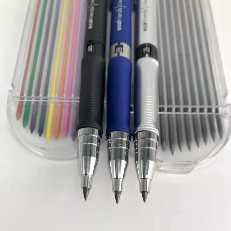 2.0mm Mechanical Pencil Set 2B Automatic Pencils With ColorBlack Lead Refills Draft Drawing Writing Crafting Art Sketch 220722