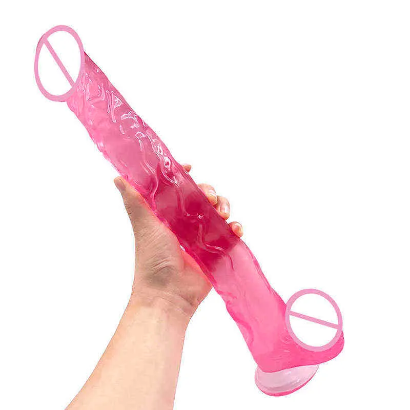 NXY Dildos Dongs Super Long Penisクリスタルの女性オナニーのための現実的なバイブレーター吸盤ディルドプッシーアナルレズビアンオーサルトセックスのおもちゃ220420