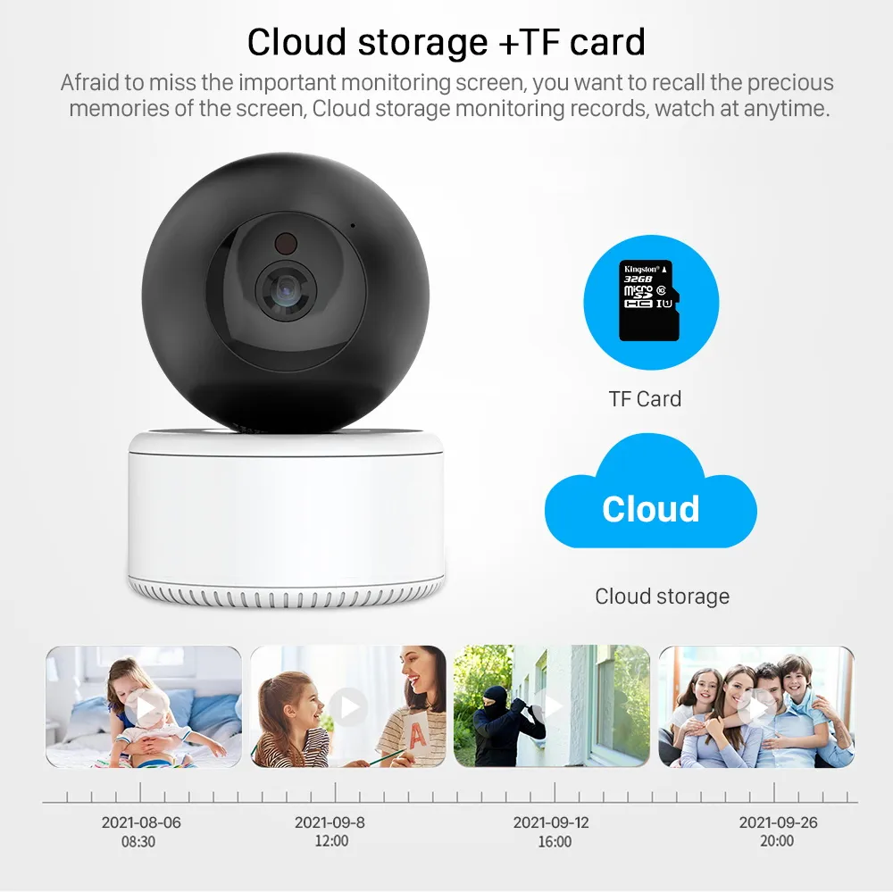 3MP WiFi IP -kamera 2MP 1080P Auto Tracking AI Human Detect Wireless Camera H.265 Two Way Audio Cloud CCTV Home Security Cameras