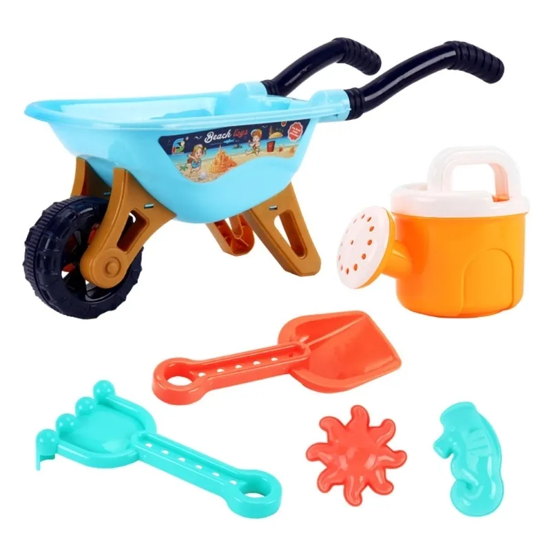 Zandbakspeelgoed Verjaardagscadeau voor kinderen Herbruikbare zandbakspeelgoedstijl Strandspeelgoedwagen 6-delige set voor kind 220527