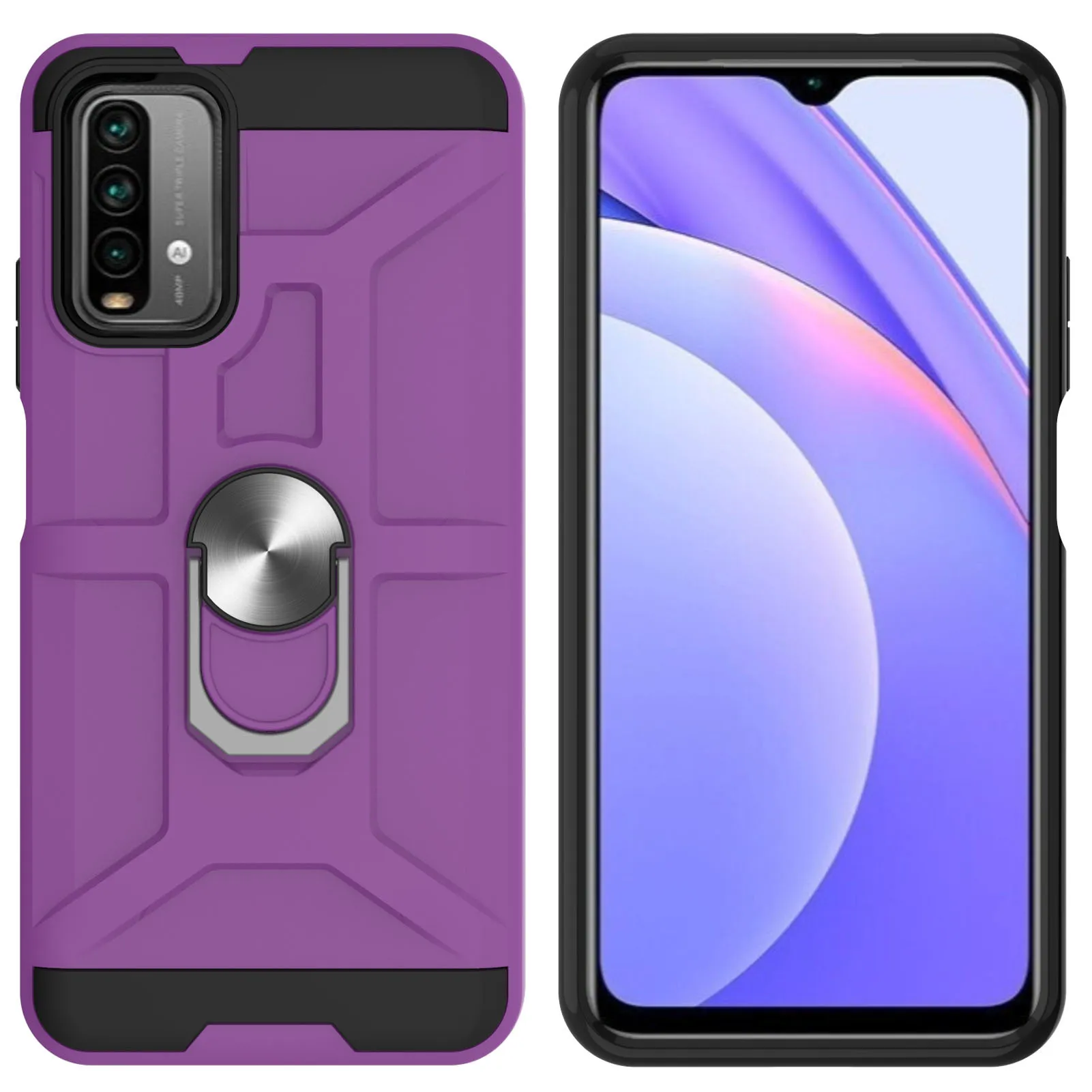 Cases With Magnetic Metal Ring Shockproof Armor For Redmi 9 Power Note 9 4g Tpu Hard Back Protector