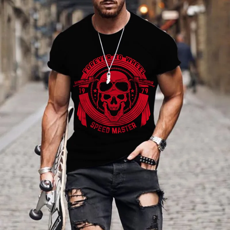 Summer Men S T Shirty Skull 3D Print Casualne ubrania z krótkim rękawem Sprzedawanie streetwearu mody mężczyzn Kobiet T Shirt 220712