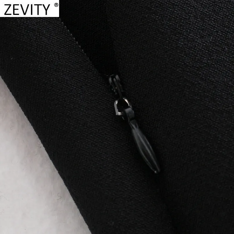 Zevity Women High Street人工宝石のタッセル装飾ミニスカートファルダムハヤレディシックサイドジッパースリムvestidos QUN925 220401