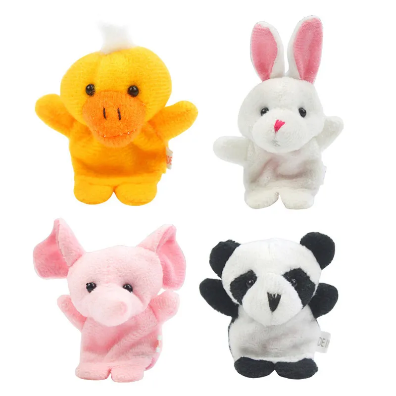 set Animal Finger Puppets Kids Cartoon Animal Plush Toys Children Soft Puppet Doll Baby Tell Cloth Hand Finger Dolls 220531