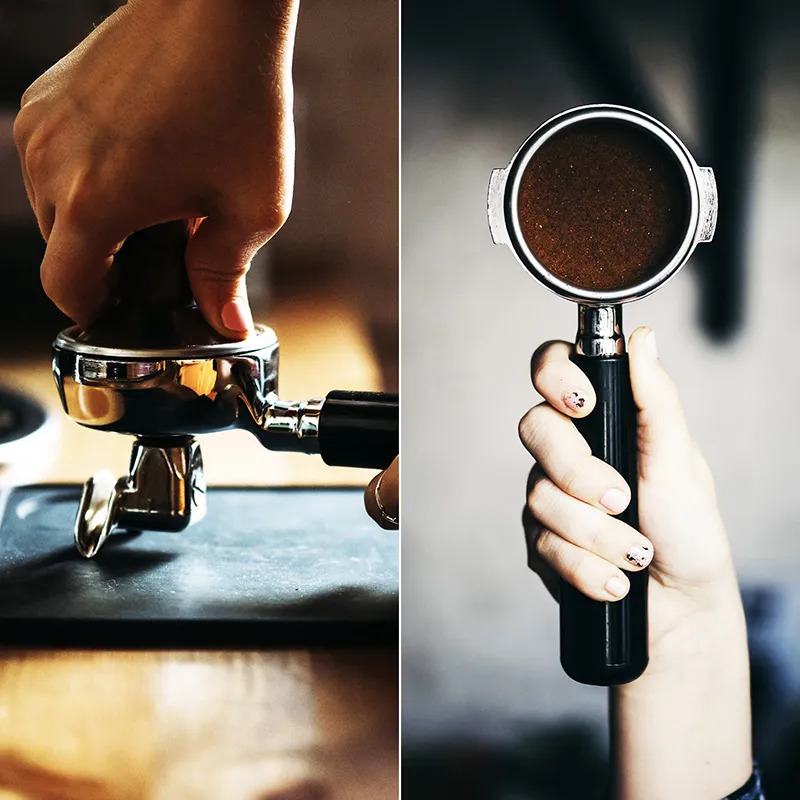 Pressino caffè espresso, base piana e ondulata in acciaio inossidabile 304, 51/53/58 mm 220509