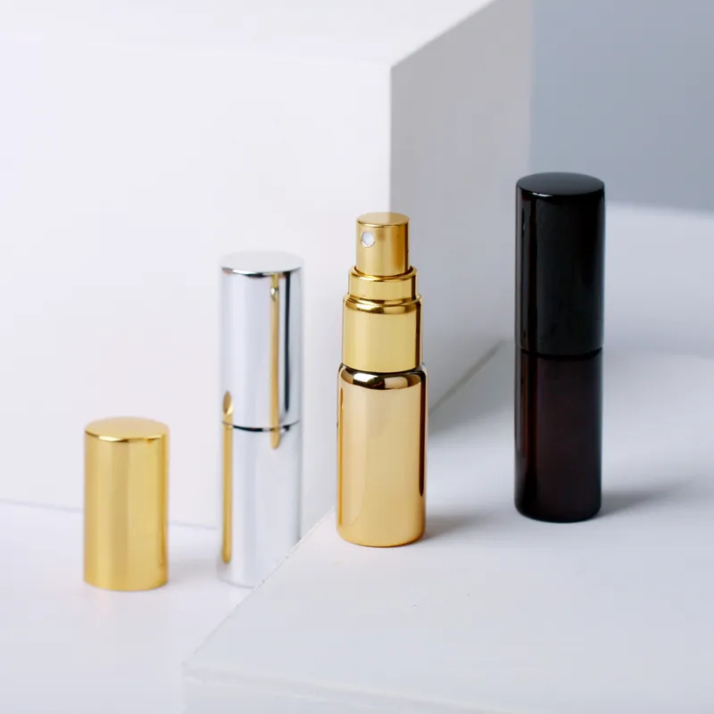 5ML Portable UV Glass Refillable Perfume Bottle With Aluminum Atomizer Spray Bottles Sample Empty Containers 220711