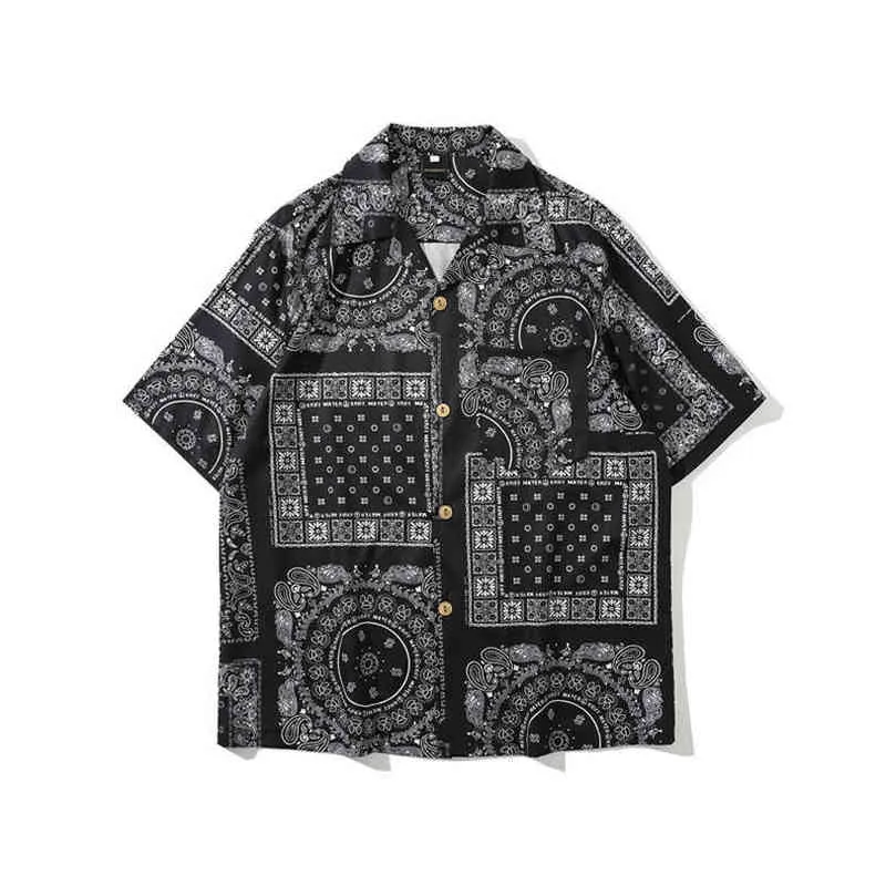 Bandana T -shirt mannen dames streetwear paisley s hiphop korte mouw strand mannelijke kleding Harajuku 2022 Summer1